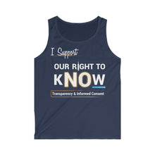 Load image into Gallery viewer, Clothing - Right to kNOw - Men's Softstyle Tank Top (multiple colours) - shipped from UK