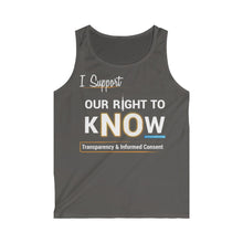 Load image into Gallery viewer, Clothing - Right to kNOw - Men's Softstyle Tank Top (multiple colours) - shipped from UK