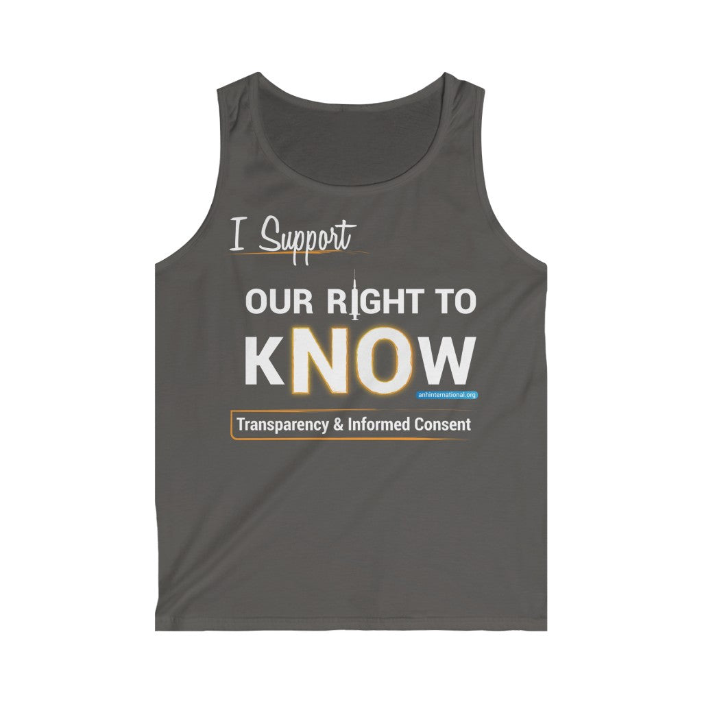 Clothing - Right to kNOw - Men's Softstyle Tank Top (multiple colours) - shipped from UK